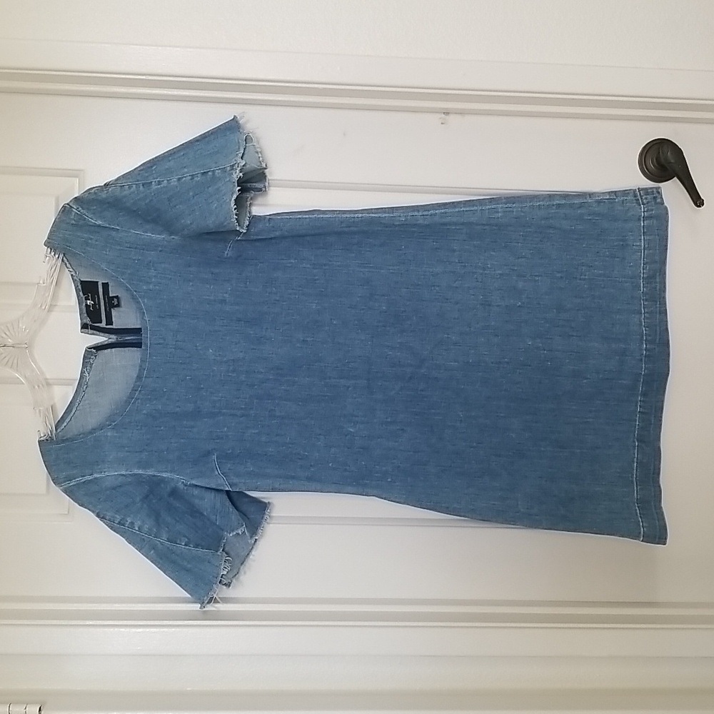 7 for all Mankind Distressed Denim Summer Dress with Italian Fabric